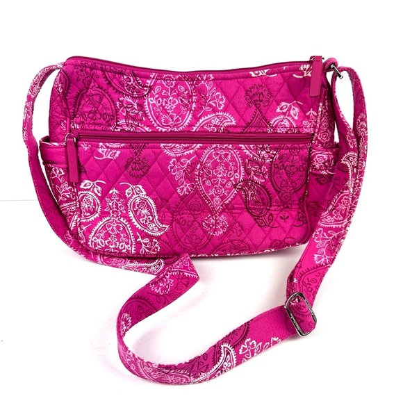 Vera Bradley Handbags - Vera Bradley Stamped Paisley Bag "On the Go" Pink Quilted Purse NWOT